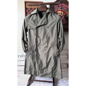 Banana Republic Women's Raincoat Waterproof Collared Olive Green Size XS